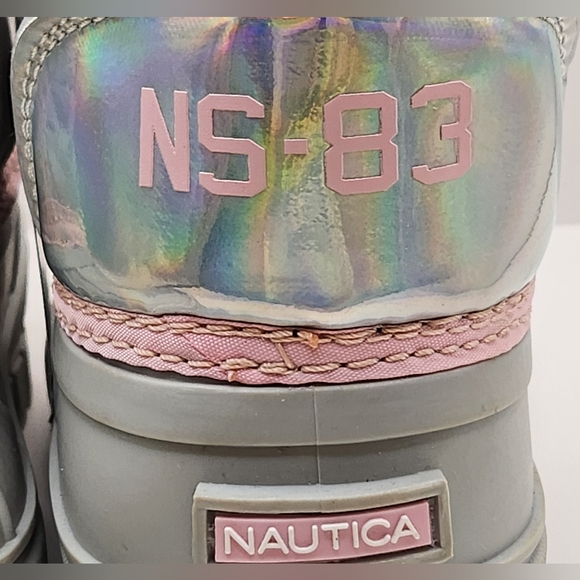 Nautica Girls Albermarle 2 Pink And Grey Iridescent Snow Boots Size 9 - Picture 11 of 16